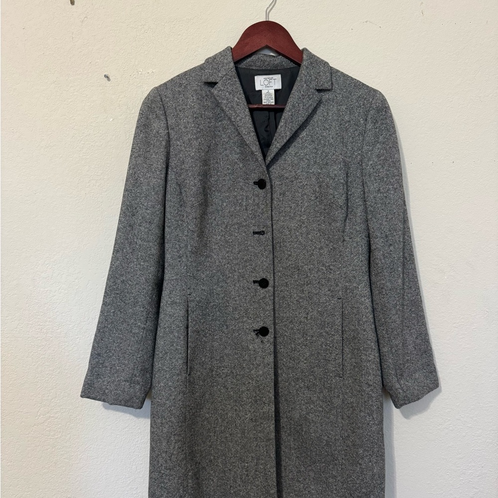 LOFT Gray Trench Coat Classic Design